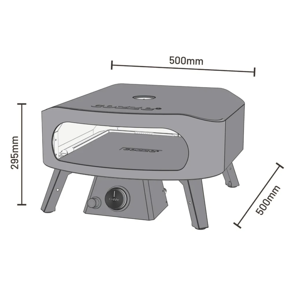 Dimensions du Cozze 13" Classic : 50 × 50 × 29,5 cm